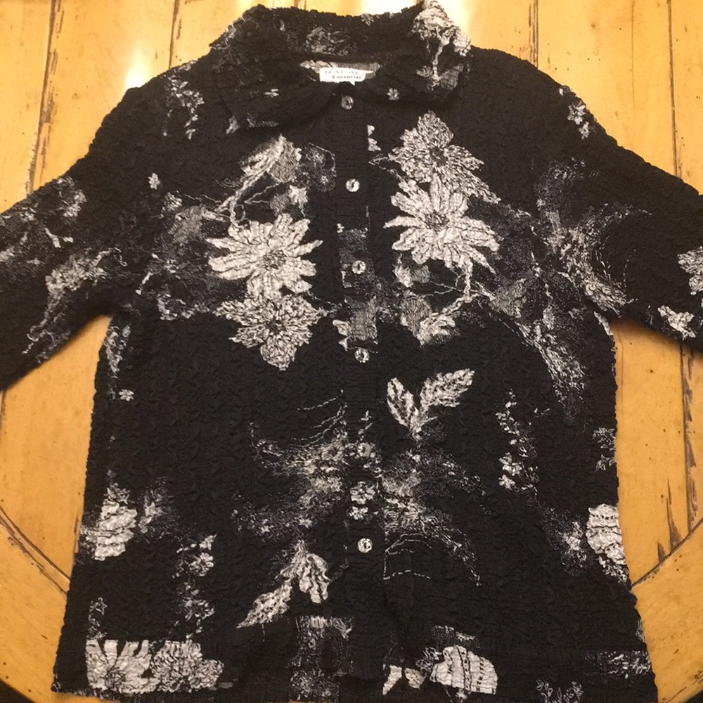 Vibrant Rafael Textured Blouse Size L Wmn’s